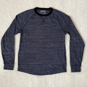 NWOT Express Raglan Long Sleeve Tee Heather Blue Size M